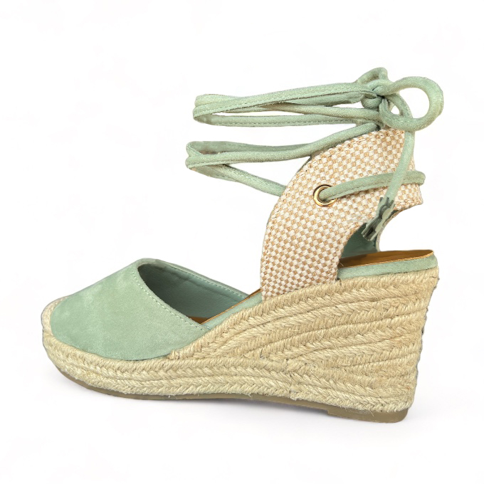 Lace Up Espadrille Heels- Sage Green - Image 5