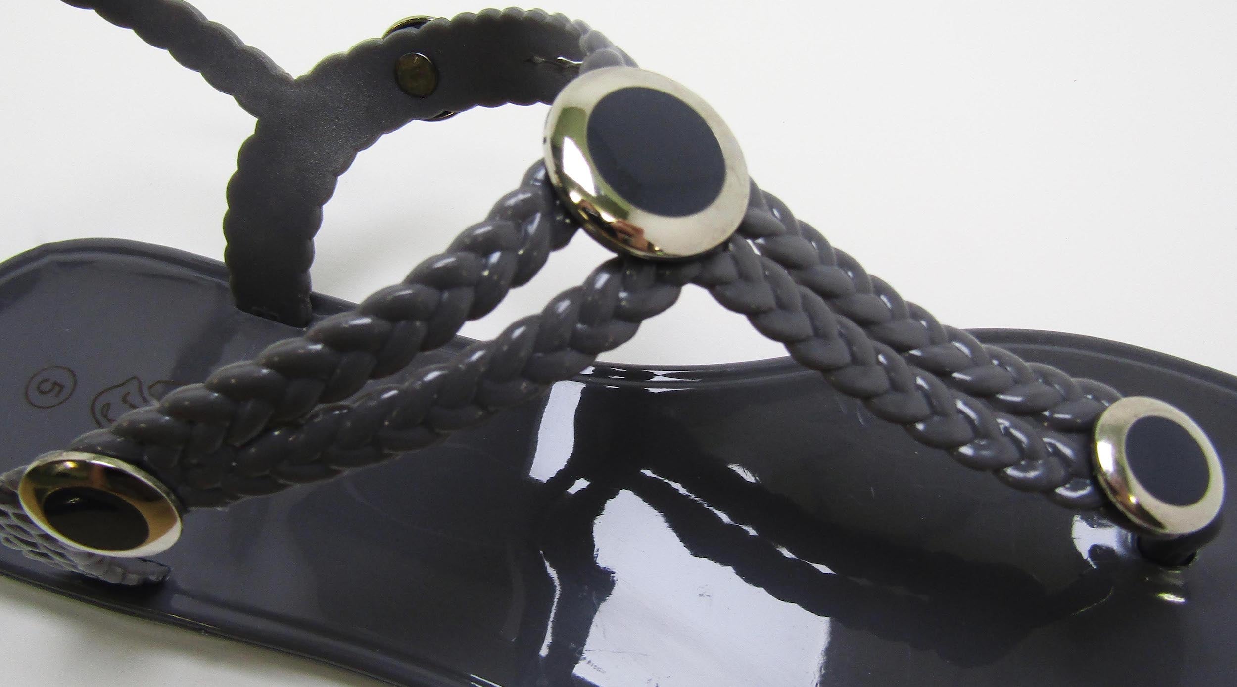 Charlotte Grey Sandal- Grey and Silver Studs - Image 2