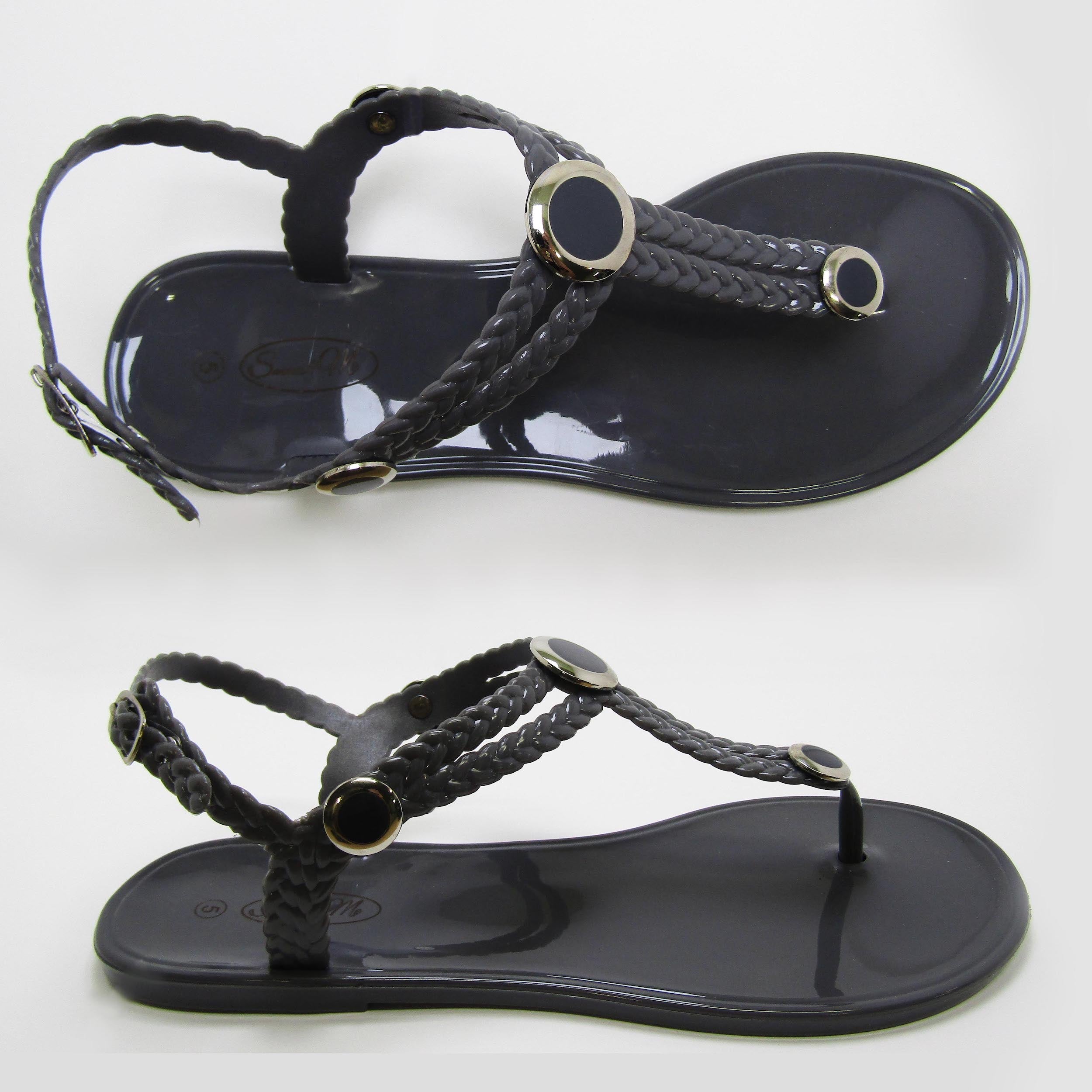 Charlotte Grey Sandal- Grey and Silver Studs