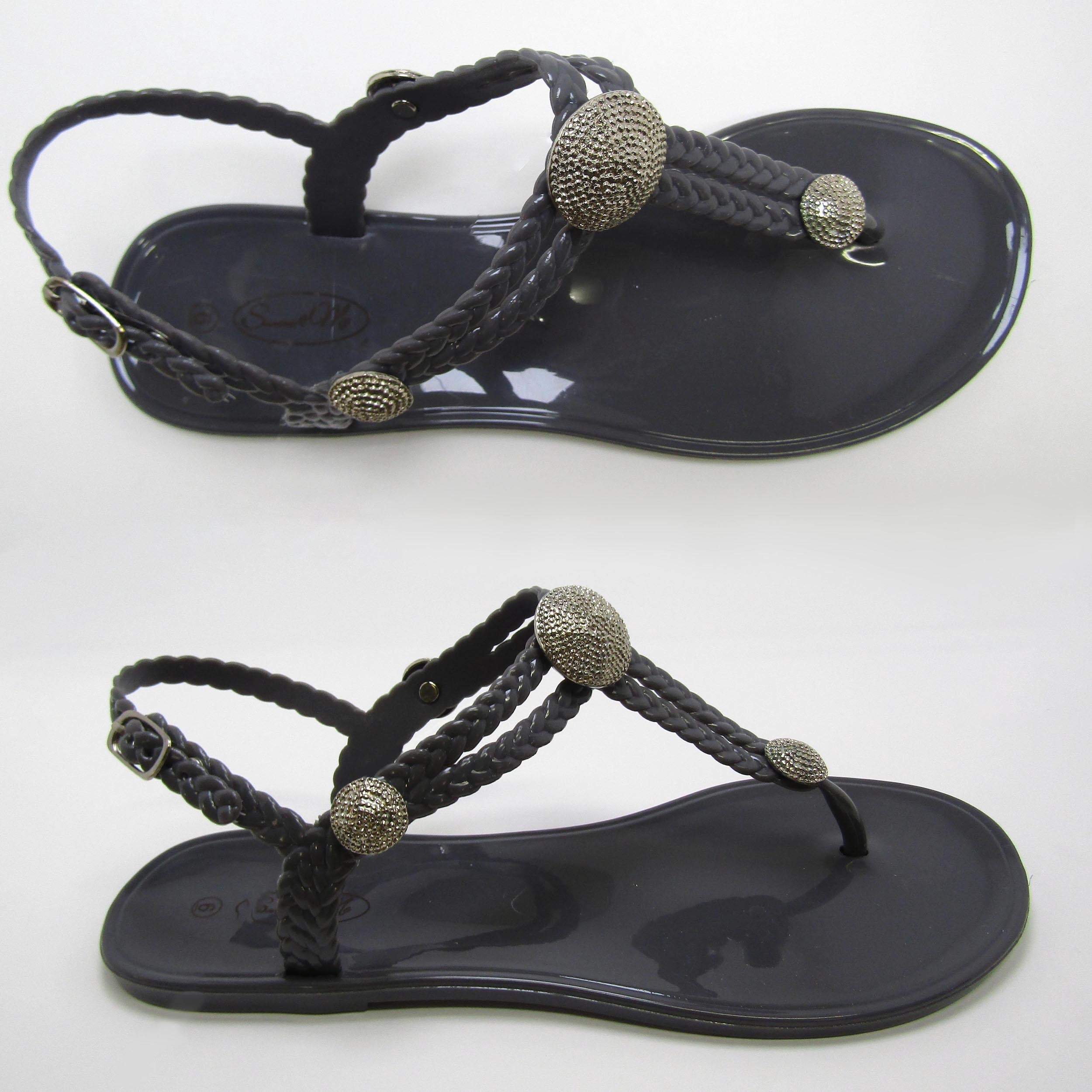 Charlotte Grey Sandal- Silver Studs
