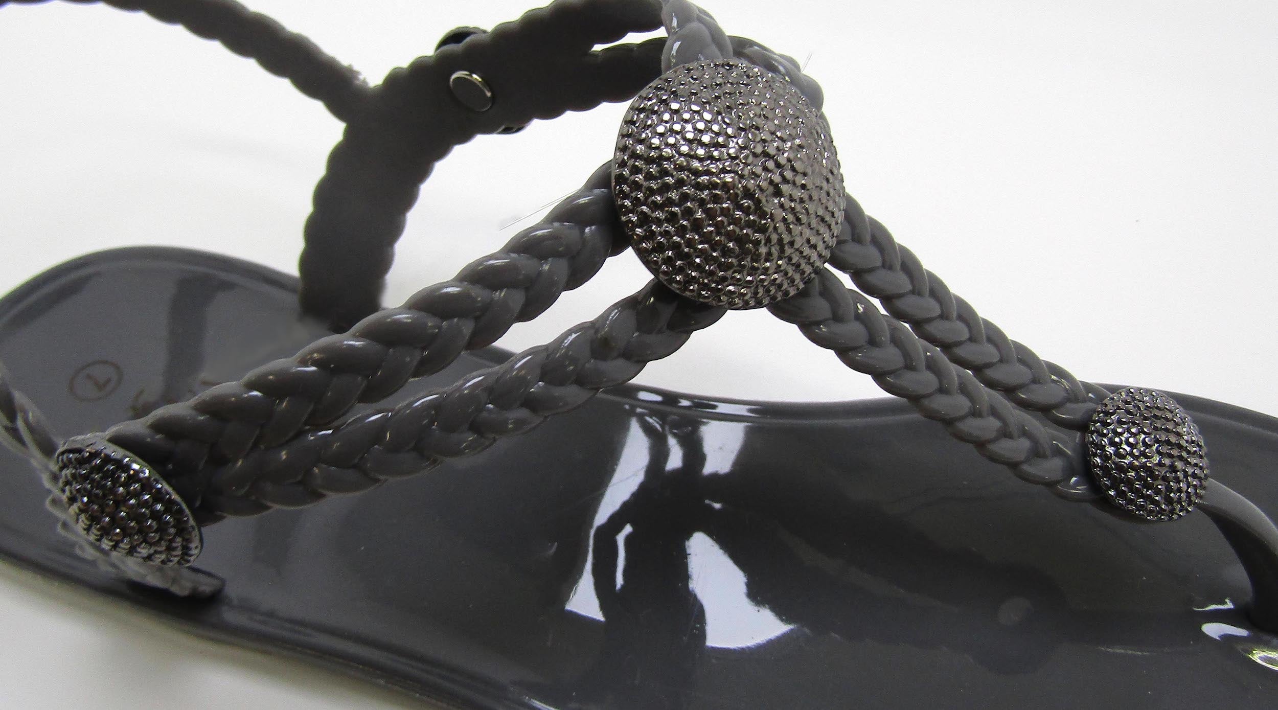 Charlotte Grey Sandal-Gunmetal Studs - Image 2