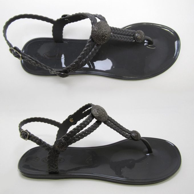 Charlotte Grey Sandal-Gunmetal Studs