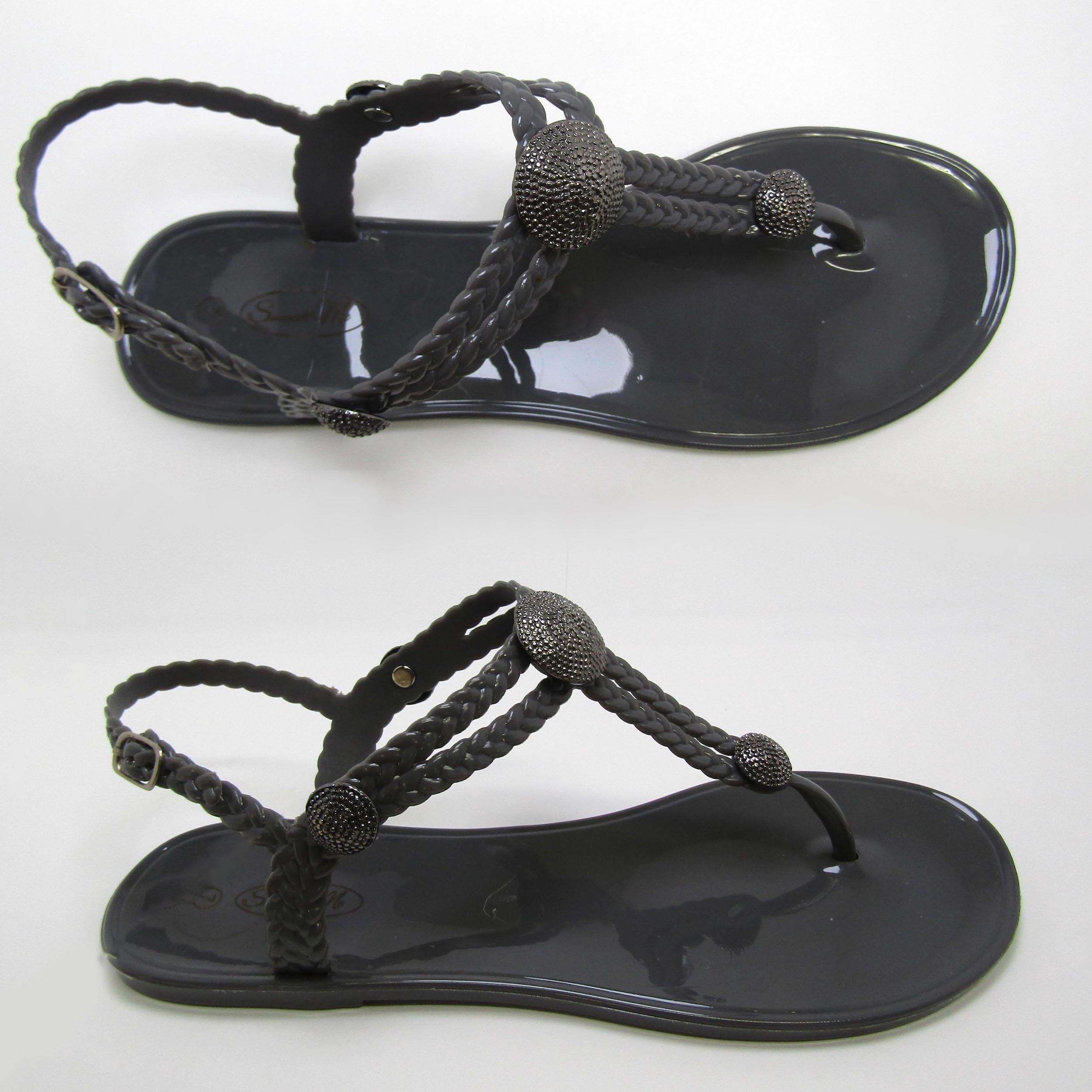 Charlotte Grey Sandal-Gunmetal Studs