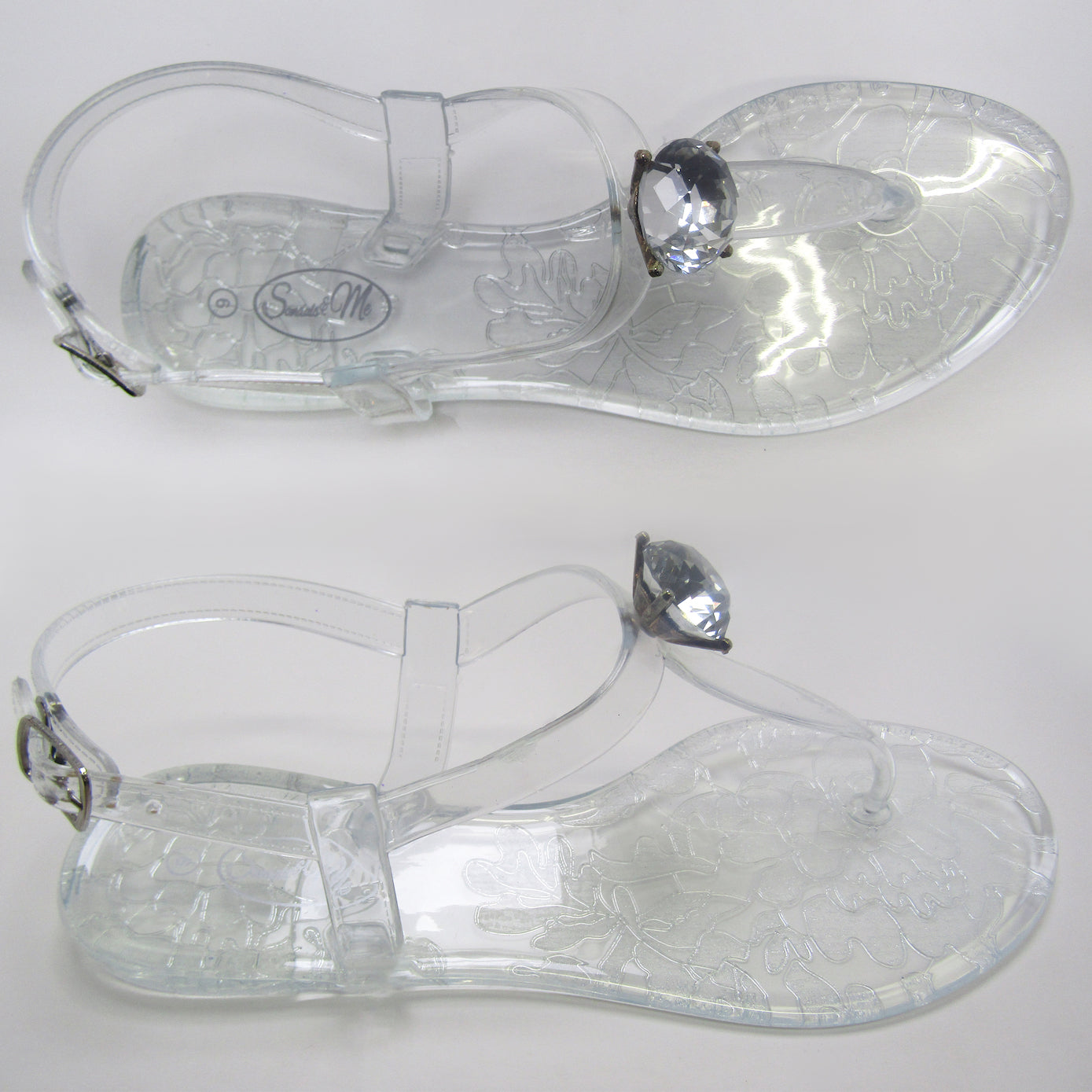 Saint Claire Glossy Clear Sandal- Diamanté Stud