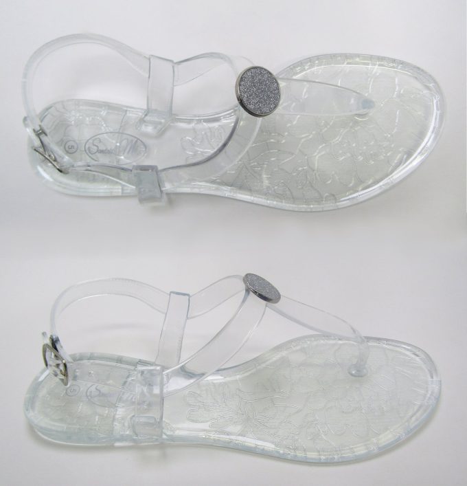 Saint Claire Glossy Clear Sandal- Glitter Stud