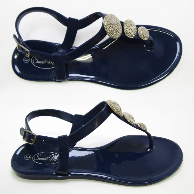 Robot Navy Sandal- Silver Studs