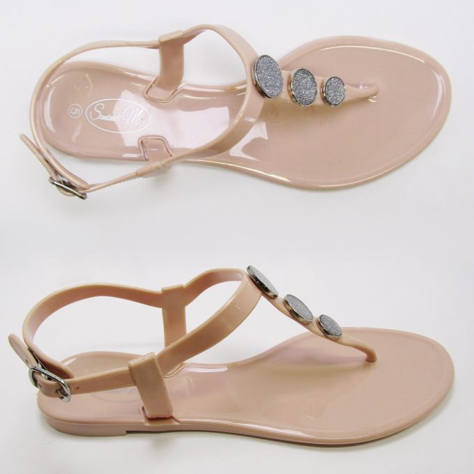 Robot Nude Sandal- Glitter Studs