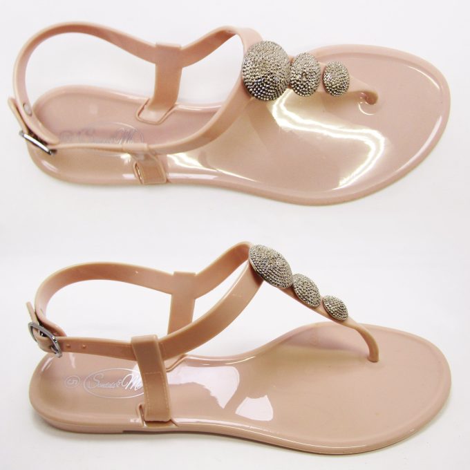 Robot Nude Sandal- Silver Studs