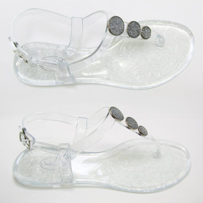 Robot Clear Sandal- Glitter Studs
