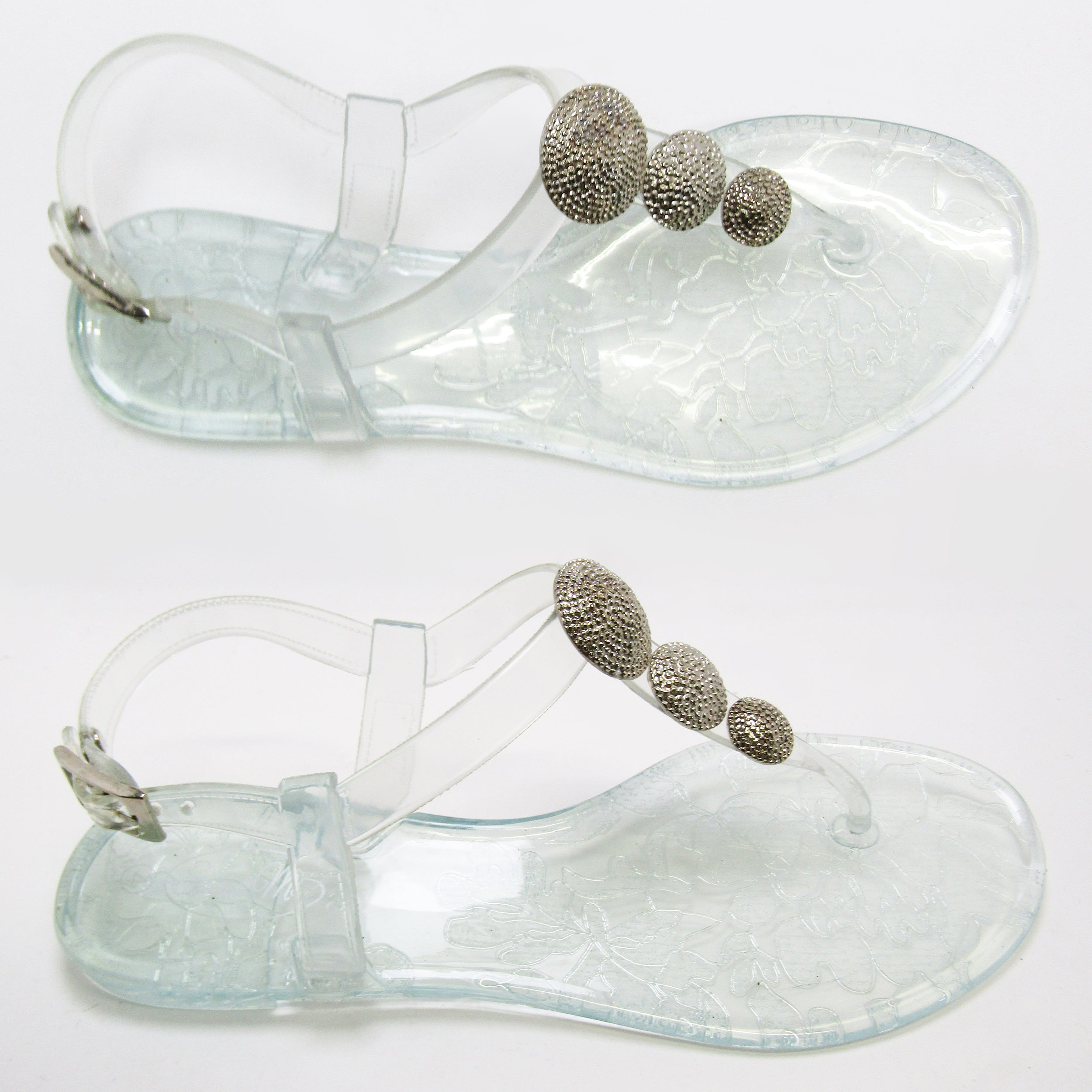 Robot Clear Sandal- Silver Studs