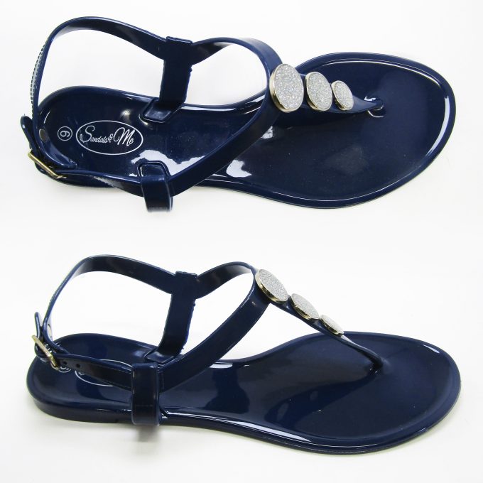 Robot Navy Sandal- Glitter Studs