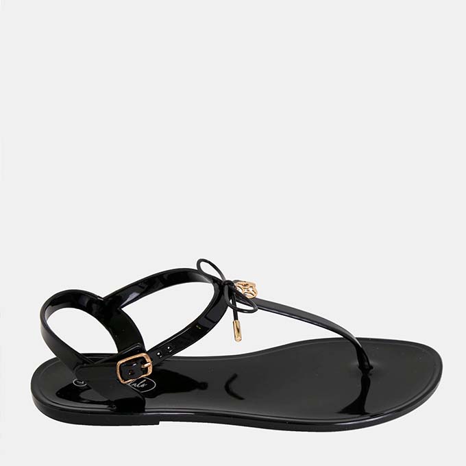 Bianca Bow Black Sandals