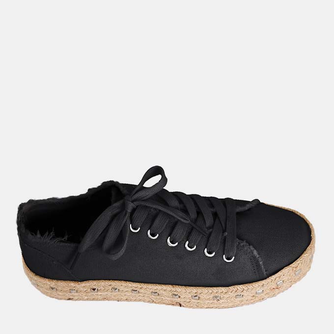 Ella Black Espadrille Sneakers - Image 3