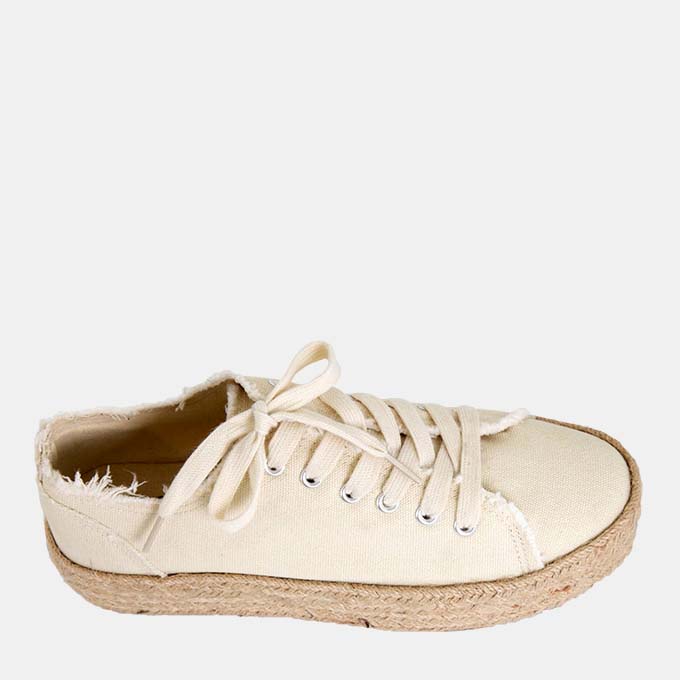 Ella Eggshell Espadrille Sneakers - Image 4