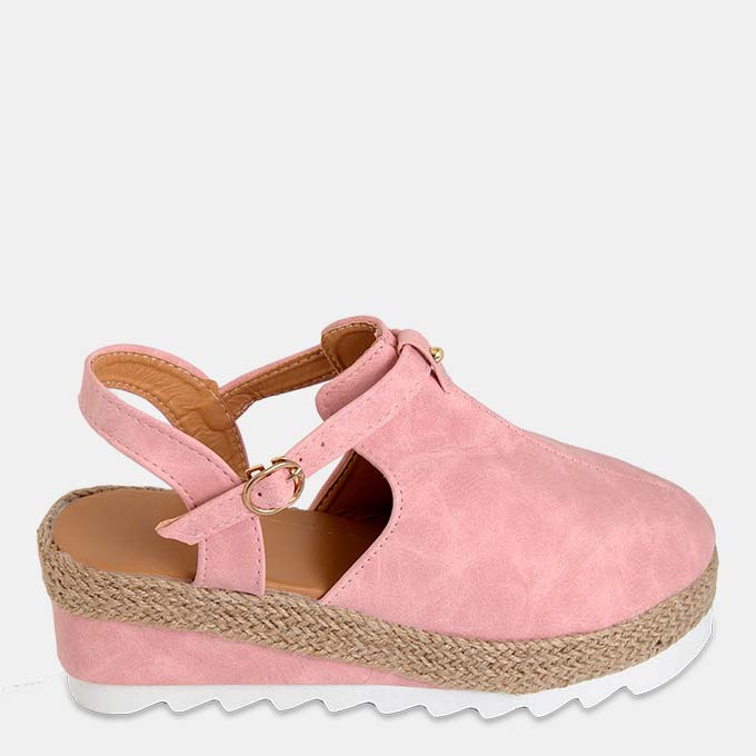 Audrey Pink Espadrille Wedges