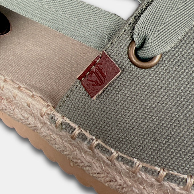 Wedge Lace Up Espadrilles- Fatigue - Image 7