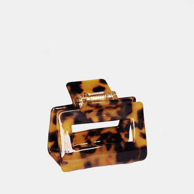 SQUARE CLAW CLIP- TORTOISE SHELL