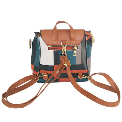 Tan & Plaid Handbag/Backpack Set - Image 3