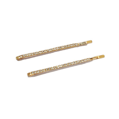 2-PIECE GOLD CRYSTAL HAIR SLIDES