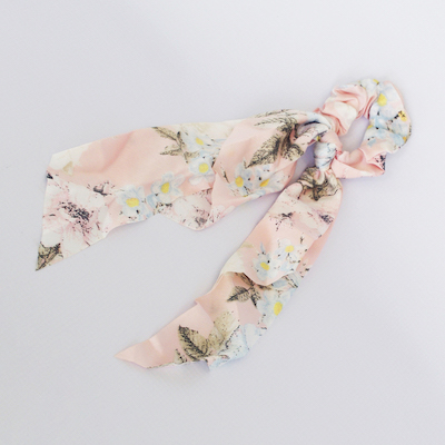 SCARF HAIR SCRUNCHIE- PINK FLORAL