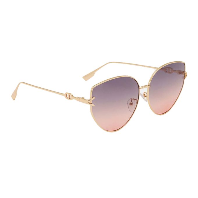 SLIM METAL FRAME AVIATOR SUNGLASSES- GOLD